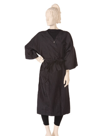 Client Gown 100% Antron Crinkle Lightweight Nylon Fabric in Black