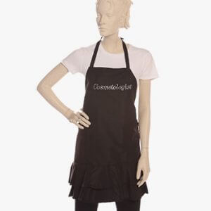 stylish cosmetologist aprons in black color for women