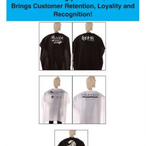 custom salon capes, personalized salon capes, custom styling capes