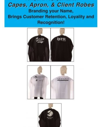 custom salon capes, personalized salon capes, custom styling capes