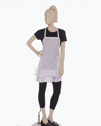 white color custom spa specialist text printed bib apron