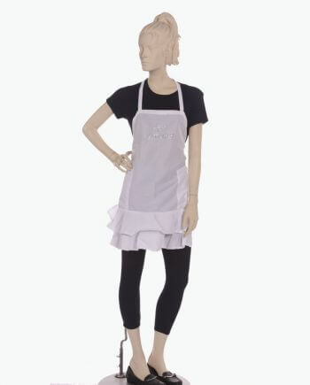 latest designed white color custom spa specialist text printed apron