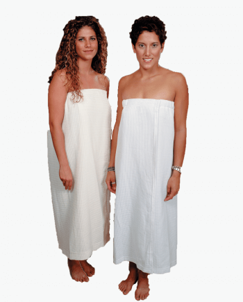 Body Wrap with Hook and Loop Closure Waffle Weave fabric in White