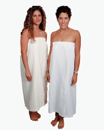 Body Wrap with Hook and Loop Closure Waffle Weave fabric in White