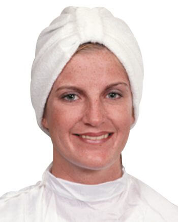 Turban in White Stretch Terry