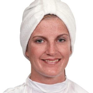 Turban in White Stretch Terry