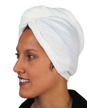 Stretch Terry Hair Wrap Twist in White