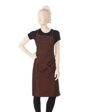 Multi-purpose Brown Bib Apron in Silkara Iridescent Fabric