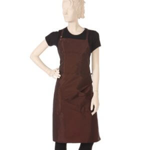 Multi-purpose Brown Bib Apron in Silkara Iridescent Fabric