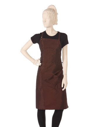 Multi-purpose Brown Bib Apron in Silkara Iridescent Fabric