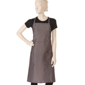 Chrome Salon Bib Apron in Silkara Iridescent Fabric