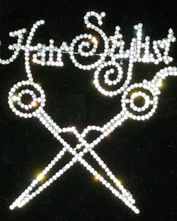 Rhinestone Pin: Scissor and Comb with Stylist
