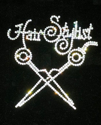 Rhinestone Pin: Scissor and Comb with Stylist