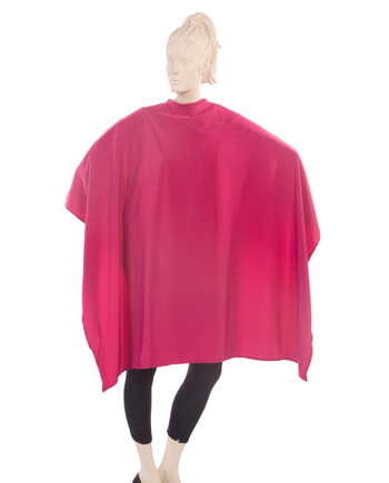 salon cape in fuchsia pink