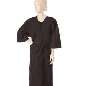 Client Gown Peachskin Fabric in Black
