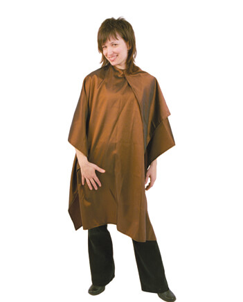 Collarless Cape In Silkara Iridescent Fabric