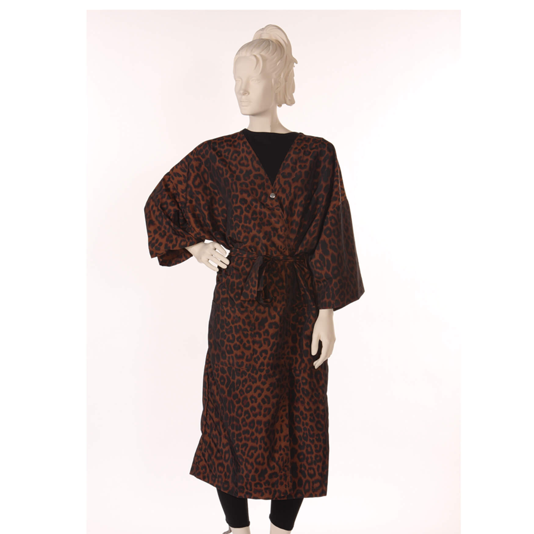 Client Gown Silkara Iridescent Fabric in Leopard Print